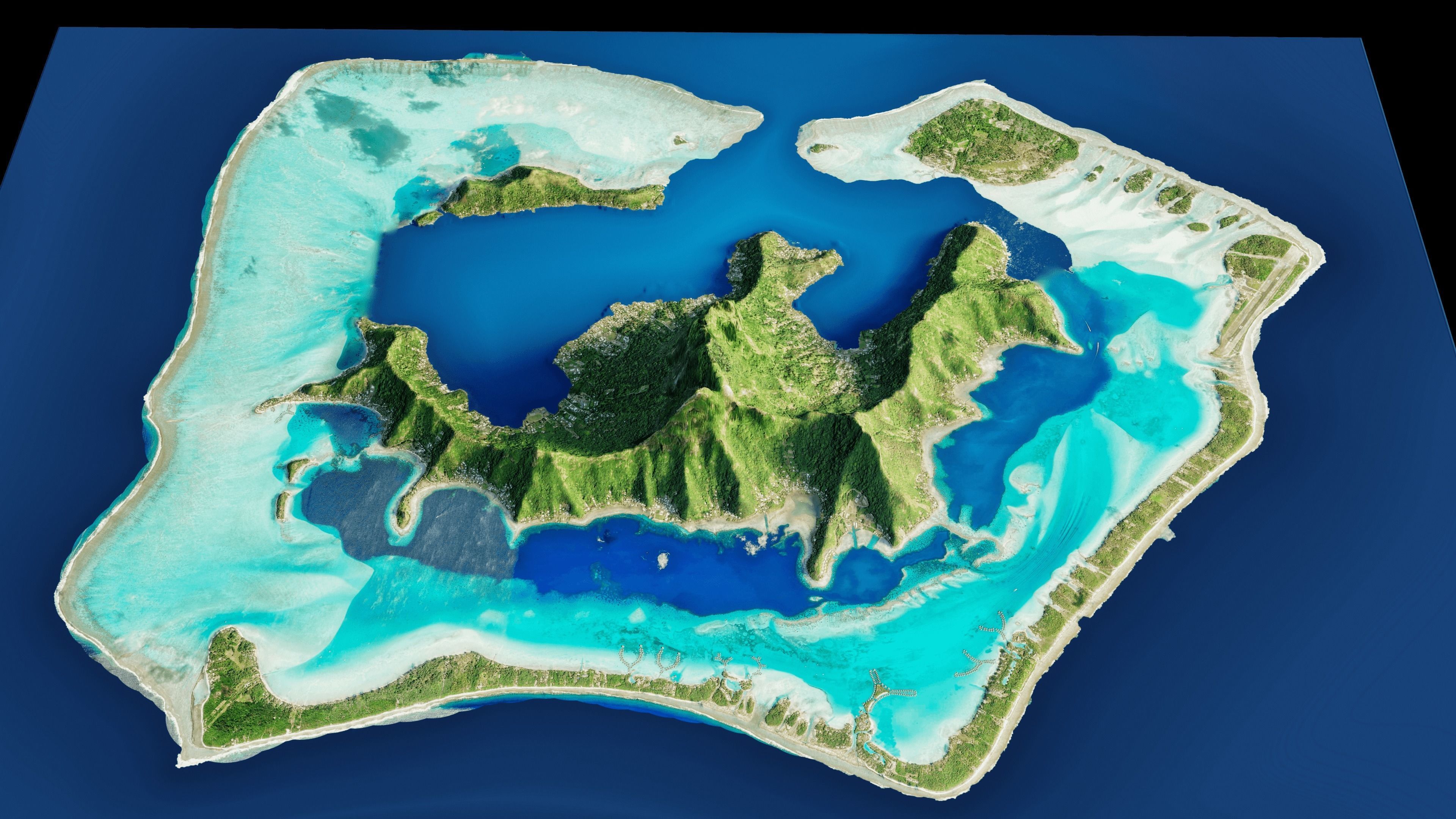 Bora Bora 3d model terrain 3D model_10