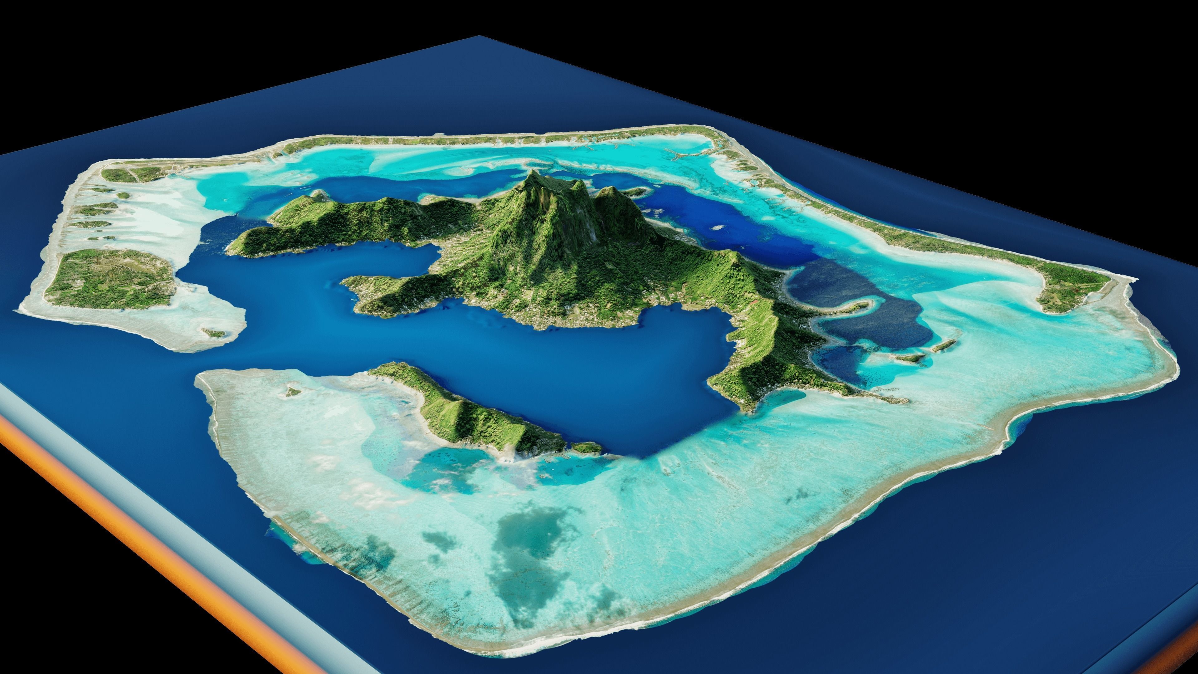 Bora Bora 3d model terrain 3D model_6