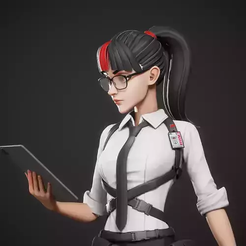 Stylized Strictly Dressed Girl  Character 