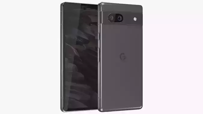Google Pixel 7a Charcoal Low-poly 3D model