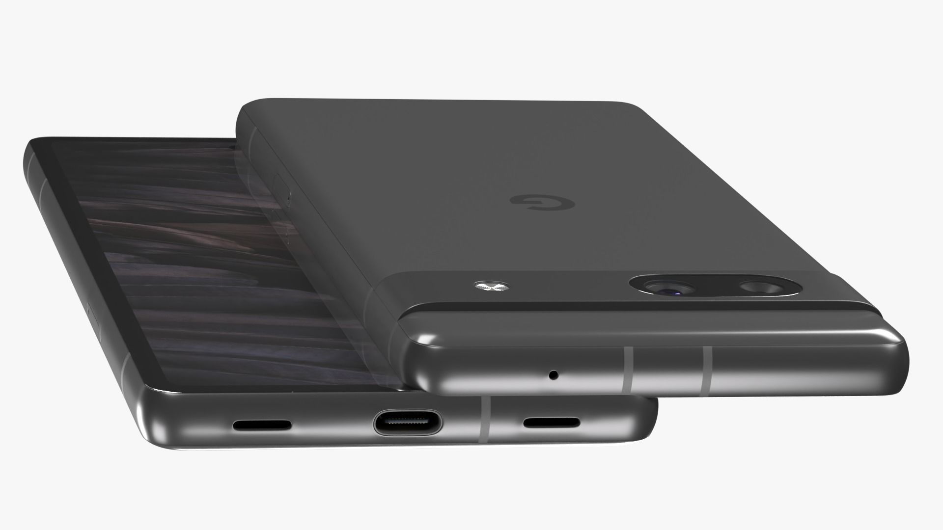 Google Pixel 7a Charcoal Low-poly 3D model_6