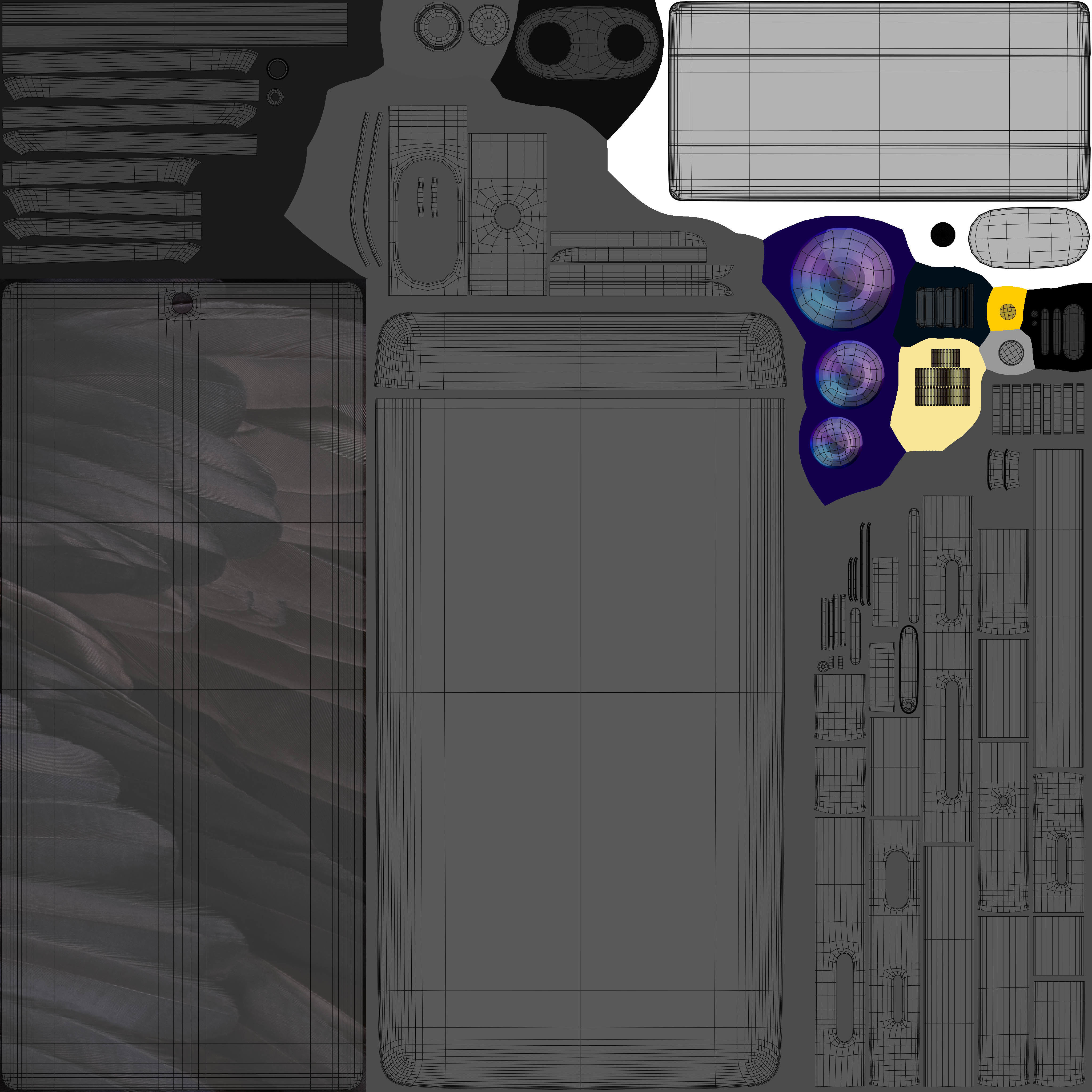 Google Pixel 7a Charcoal Low-poly 3D model_10