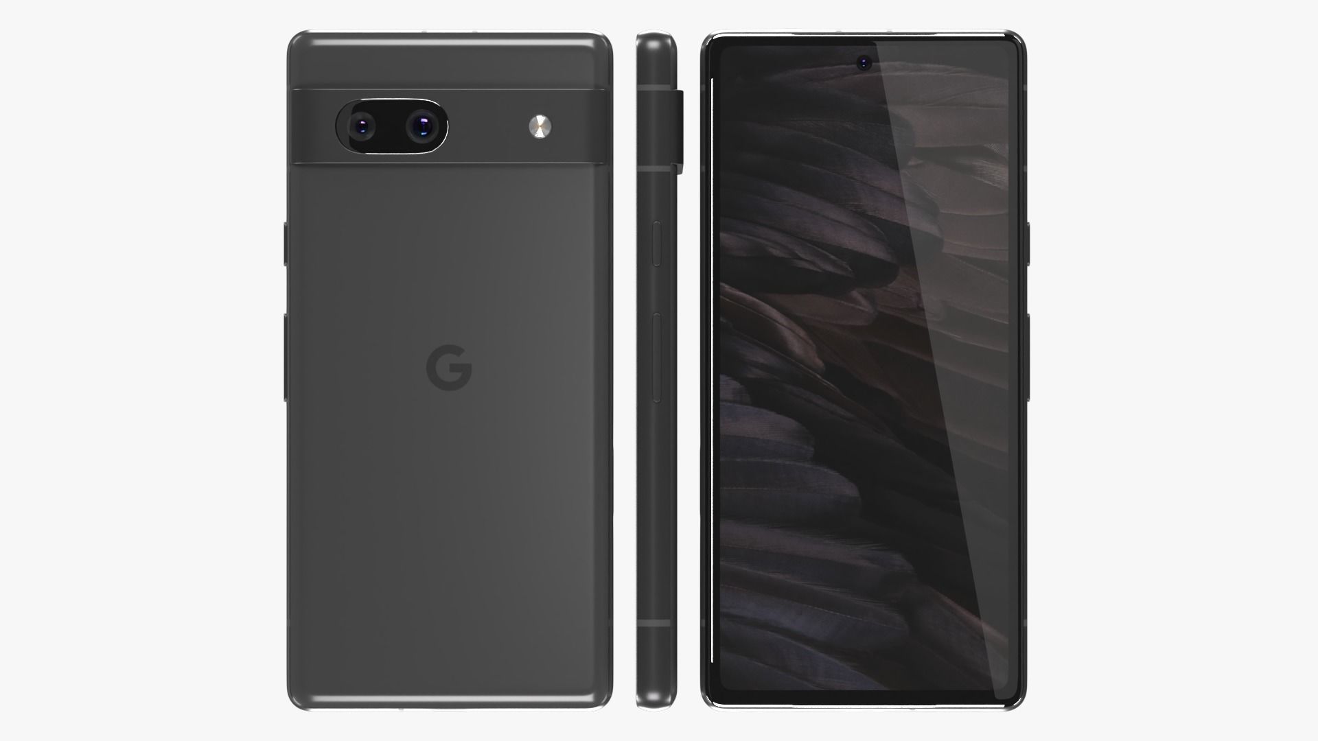 Google Pixel 7a Charcoal Low-poly 3D model_2