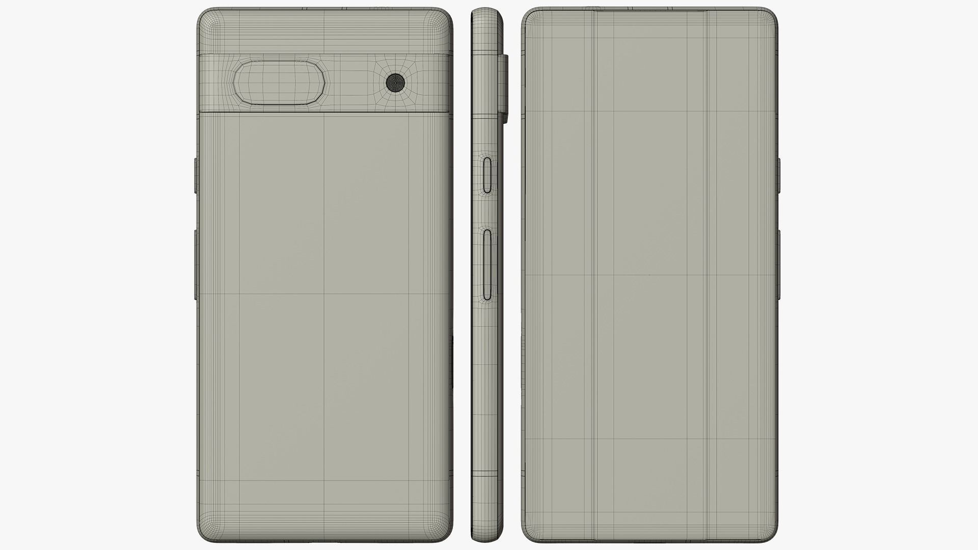 Google Pixel 7a Charcoal Low-poly 3D model_12