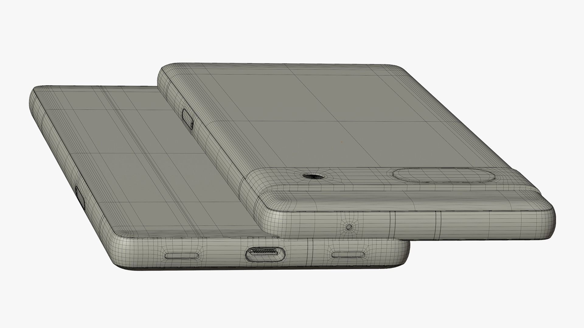 Google Pixel 7a Charcoal Low-poly 3D model_17
