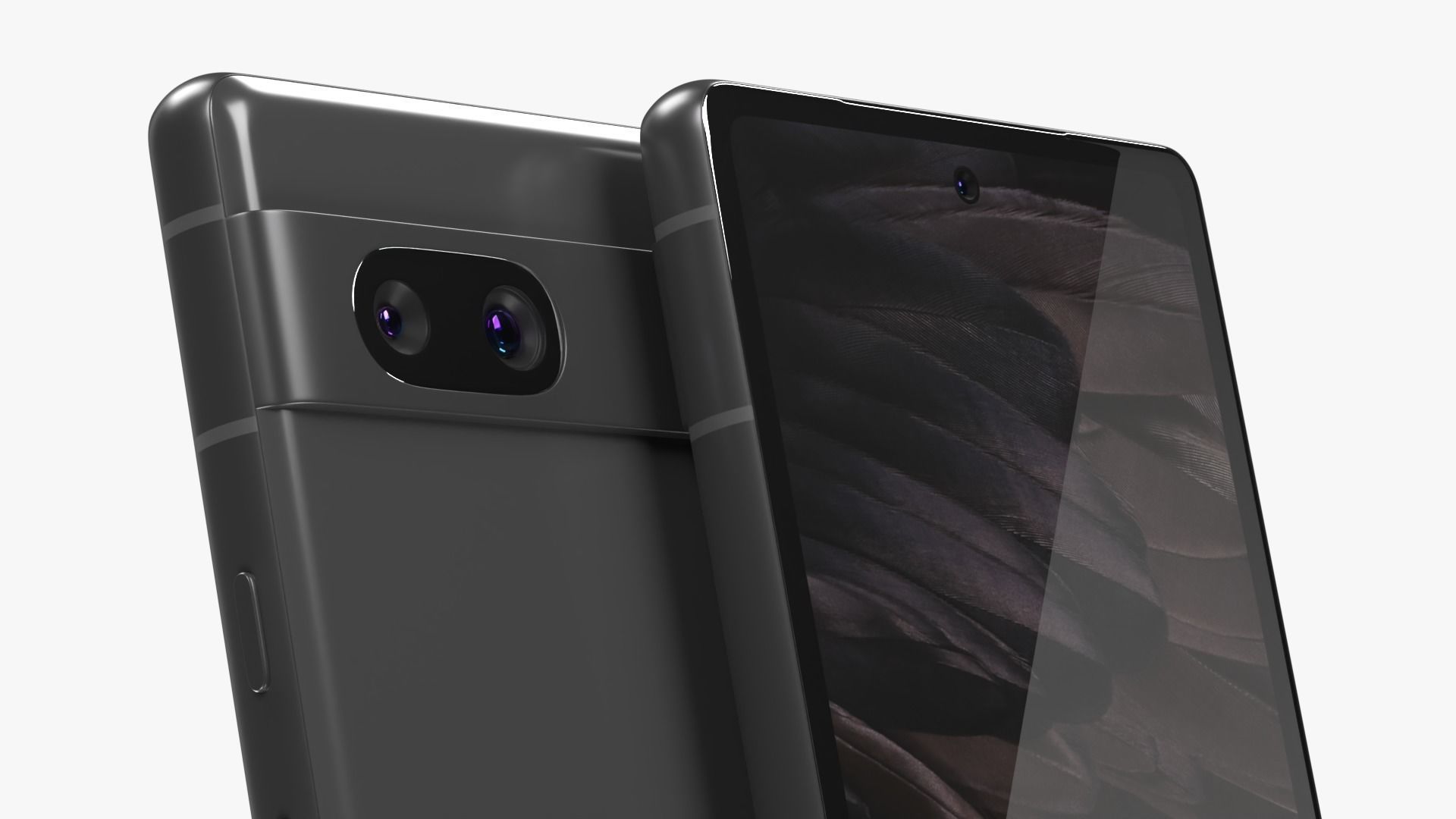 Google Pixel 7a Charcoal Low-poly 3D model_3