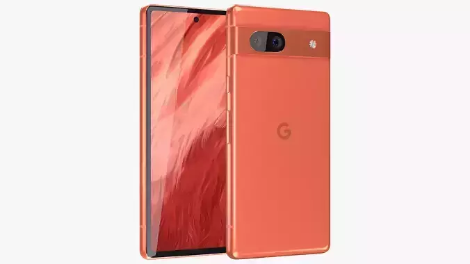 Google Pixel 7a Coral Low-poly 3D model