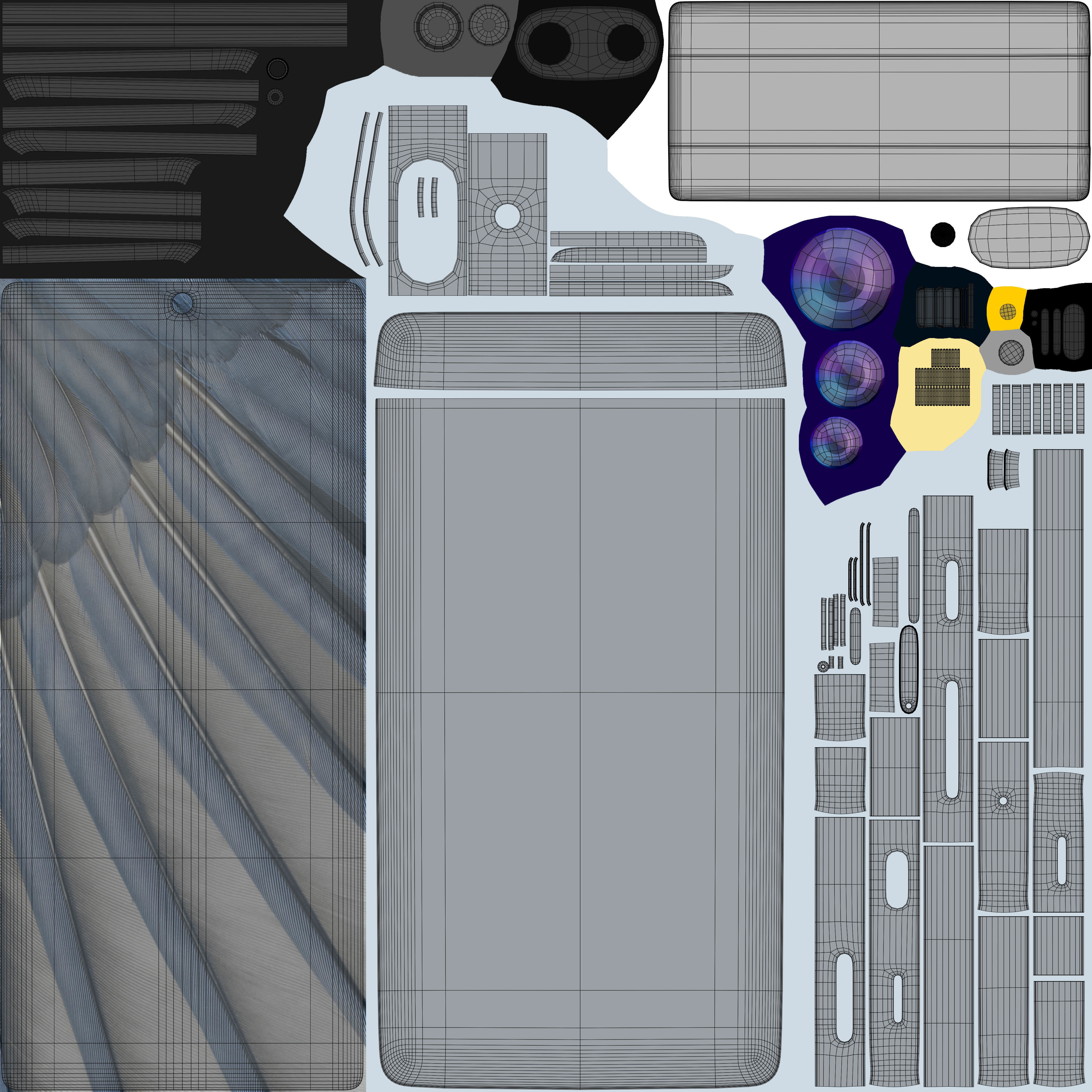 Google Pixel 7a Sea Low-poly 3D model_10