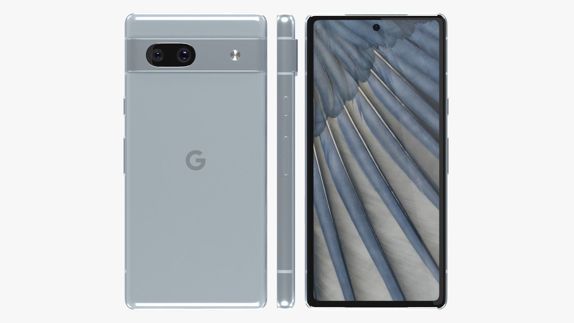 Google Pixel 7a Sea Low-poly 3D model_2