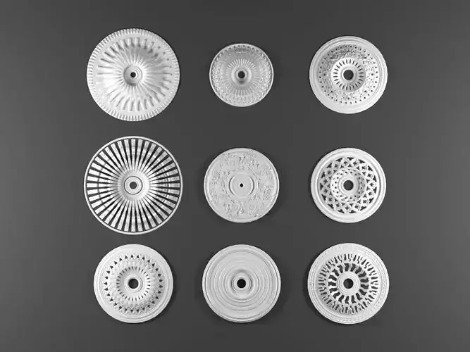 9 ornamental  decoration for ceiling 3d model kitbash vol 30