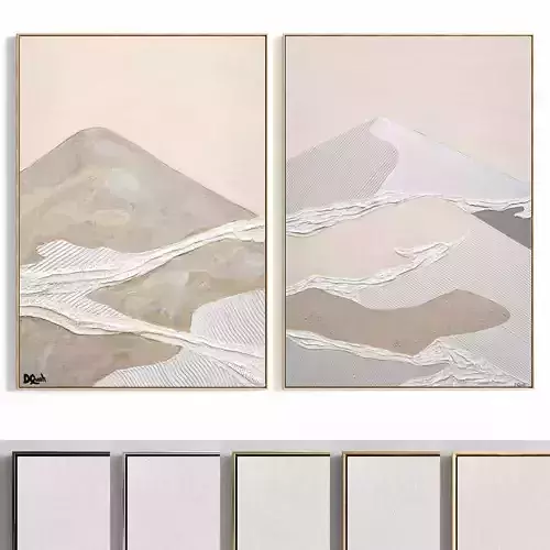 Plaster Two Photo Frame 295 Low-poly 3D model
