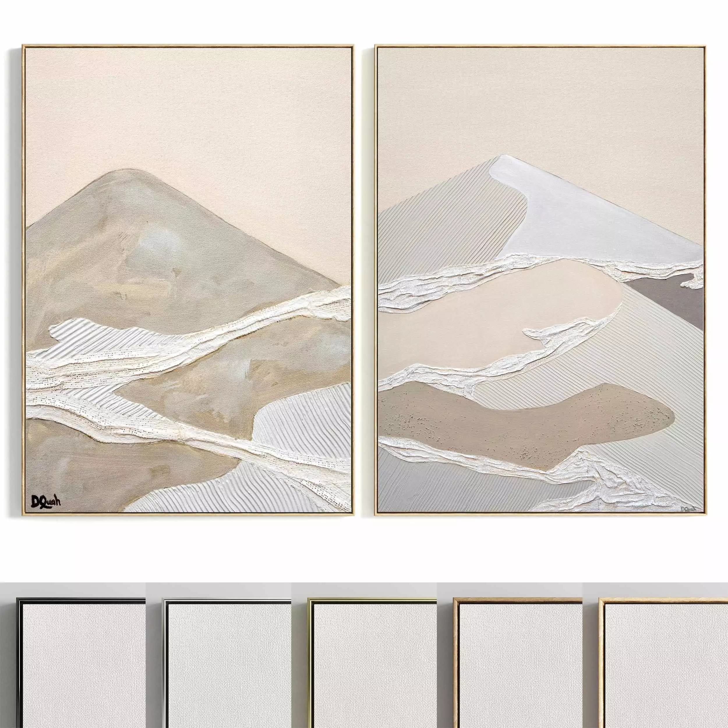 Plaster Two Photo Frame 295 Low-poly 3D model_0