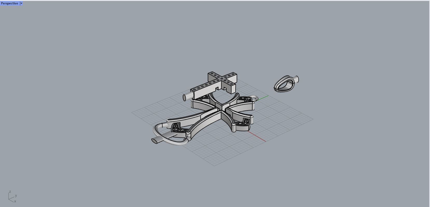 Fashion Cross pendant with diamonds and natural stones   3D print model_9