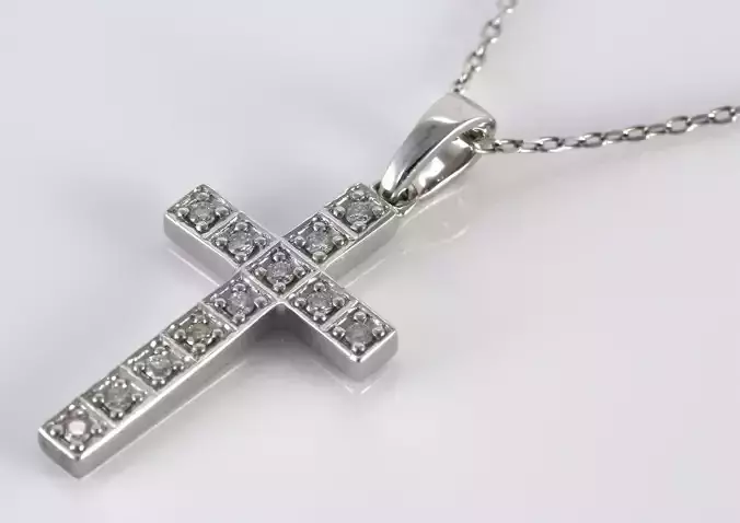 Fashion Cross pendant with diamonds  3D print model