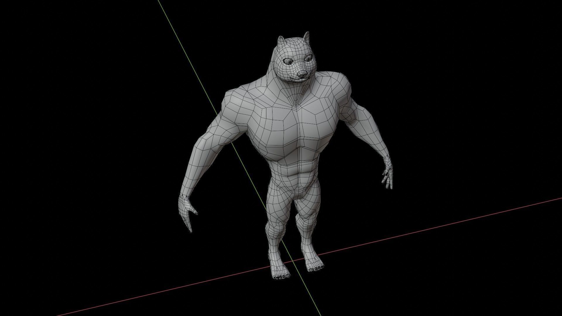 Doge Meme Low-poly 3D model Rigged Low-poly 3D model_20