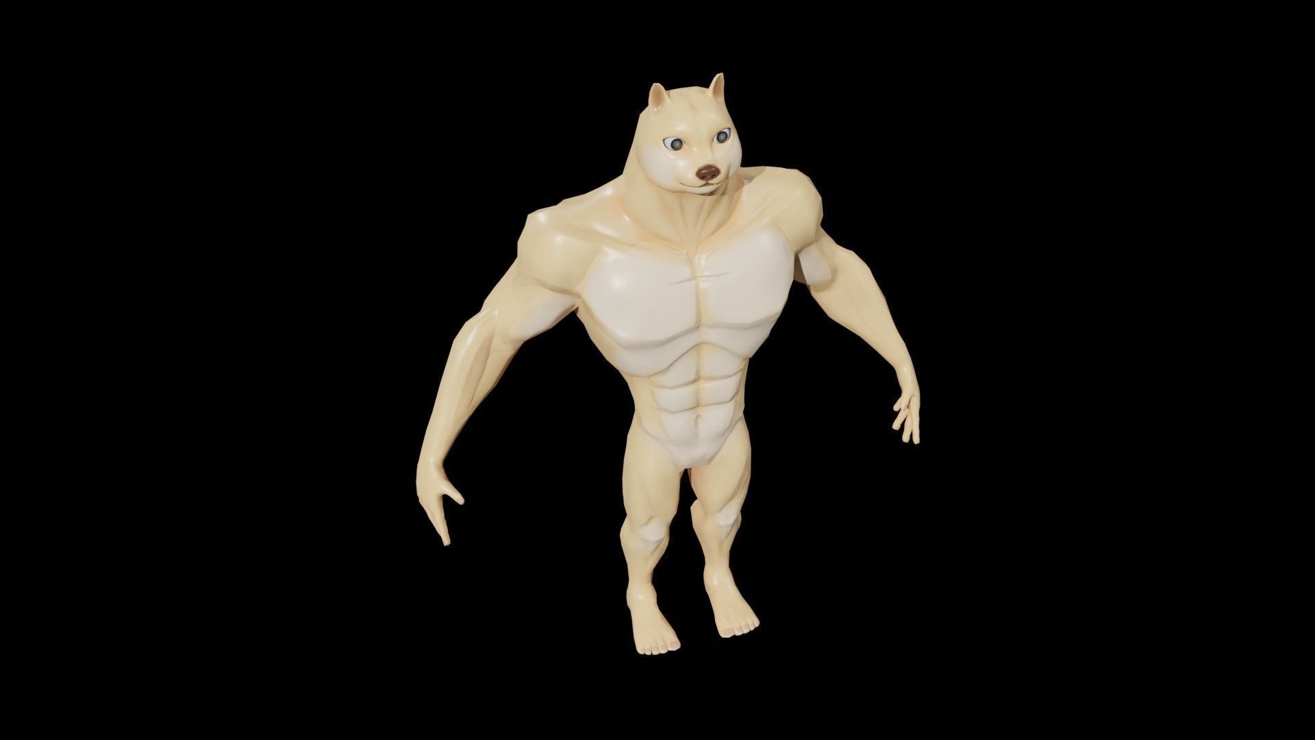 Doge Meme Low-poly 3D model Rigged Low-poly 3D model_16