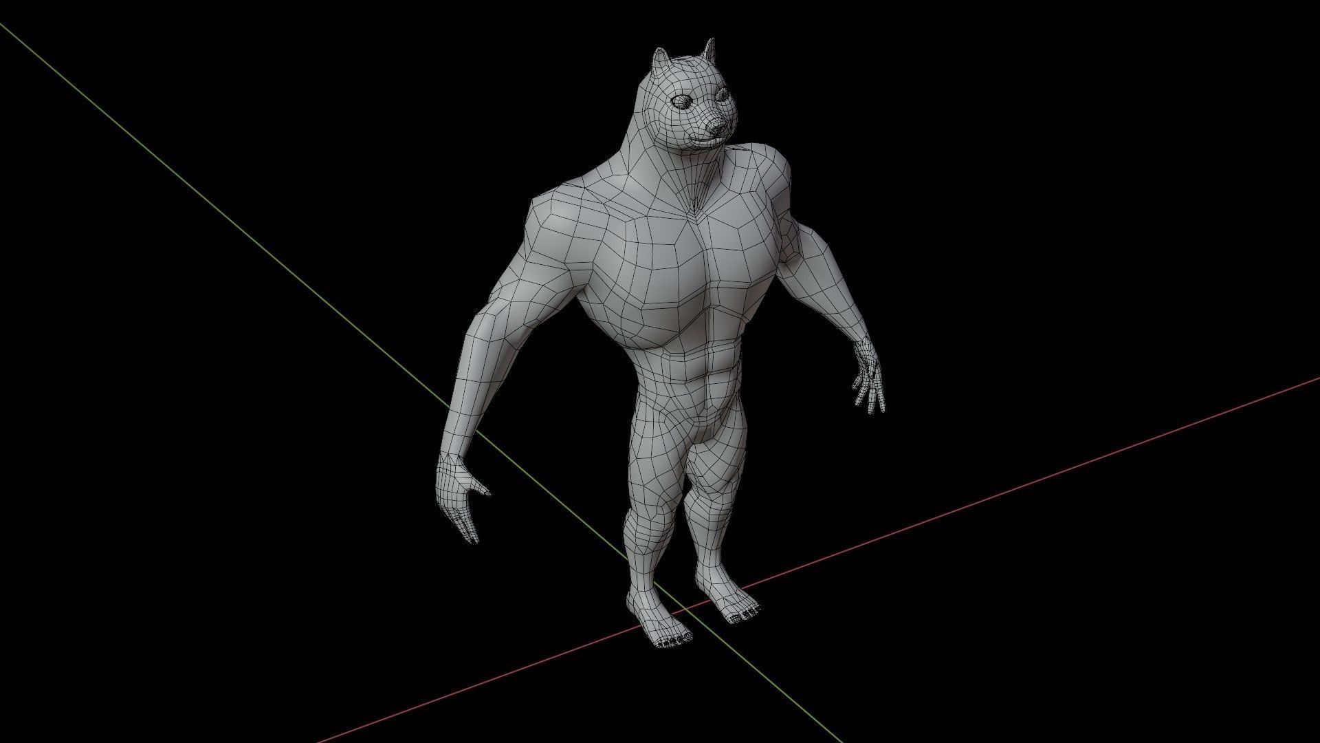 Doge Meme Low-poly 3D model Rigged Low-poly 3D model_9