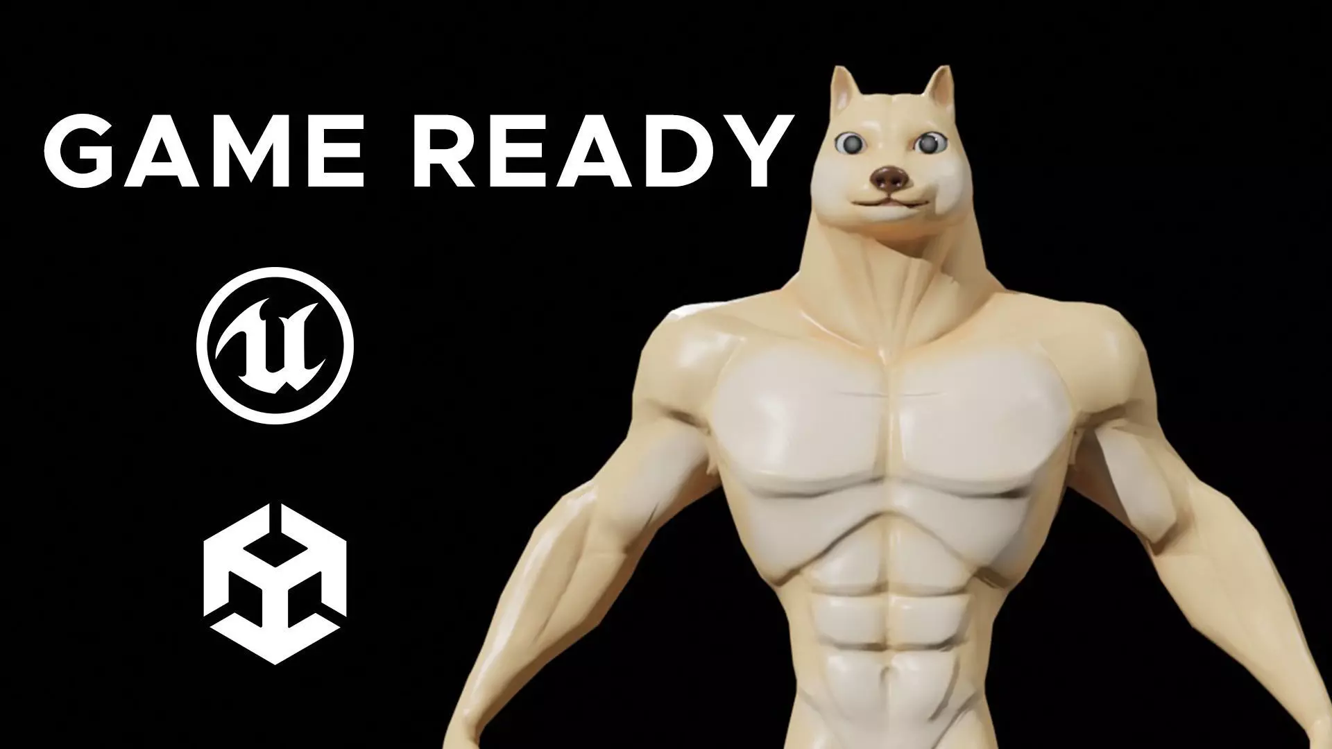Doge Meme Low-poly 3D model Rigged Low-poly 3D model_0