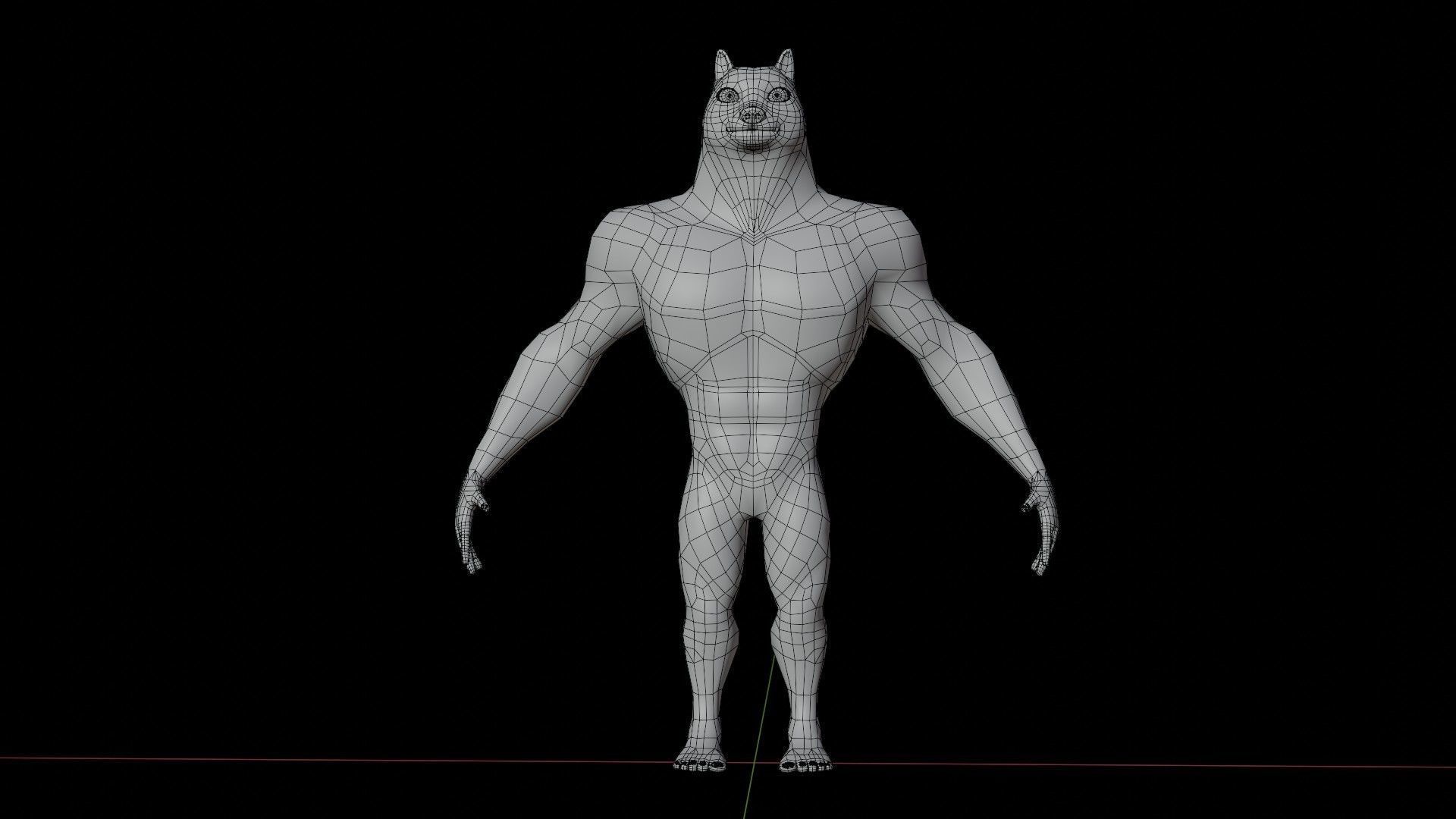 Doge Meme Low-poly 3D model Rigged Low-poly 3D model_26