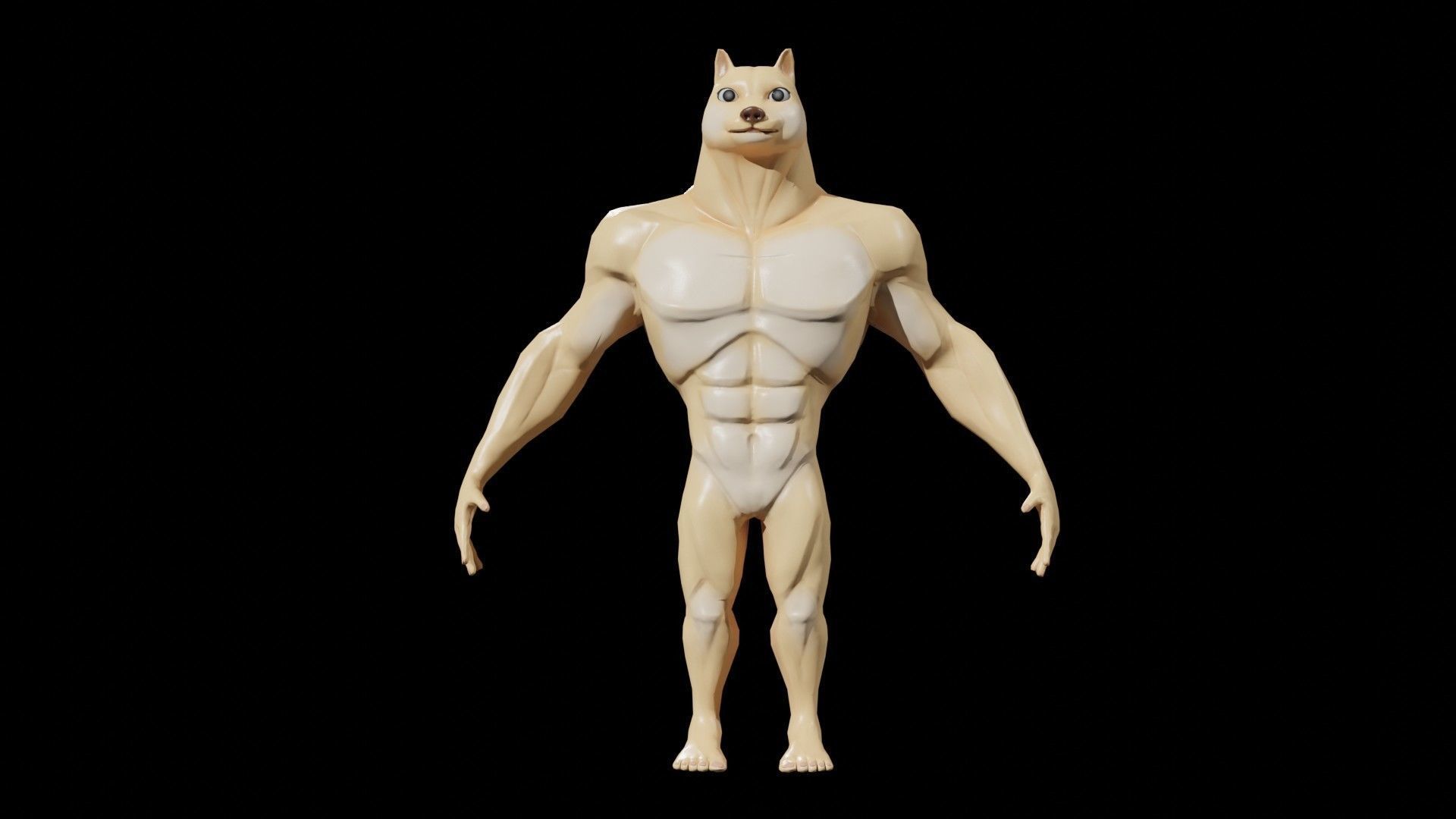 Doge Meme Low-poly 3D model Rigged Low-poly 3D model_21