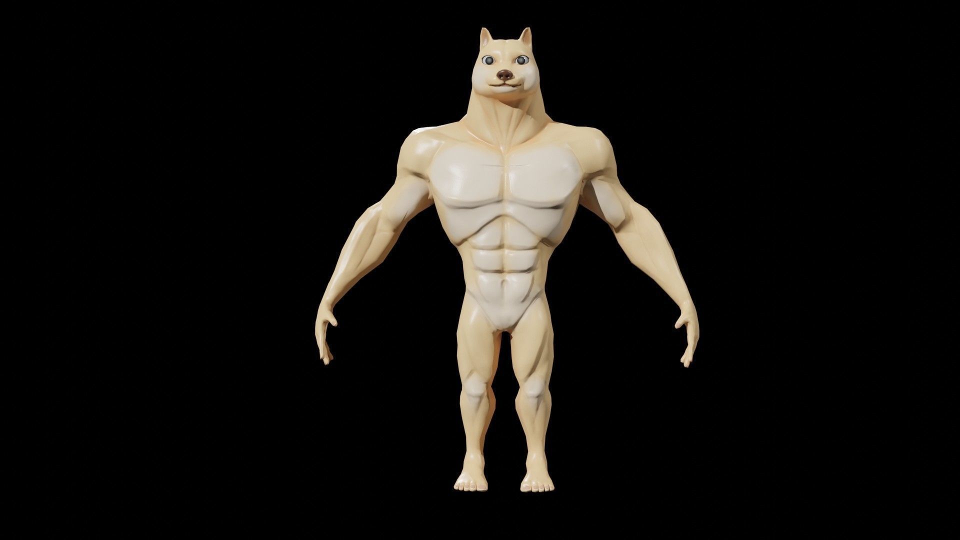 Doge Meme Low-poly 3D model Rigged Low-poly 3D model_3