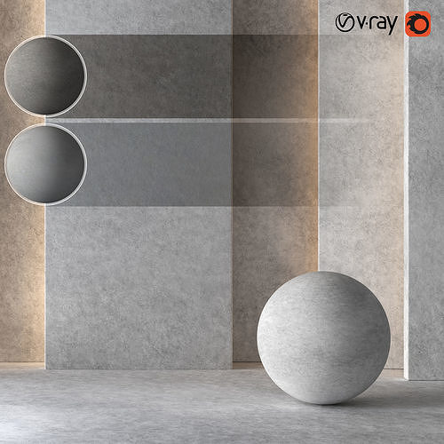 3 Decorative Concrete Plaster-Seamless-Tileable-DrCG No 60 3D model