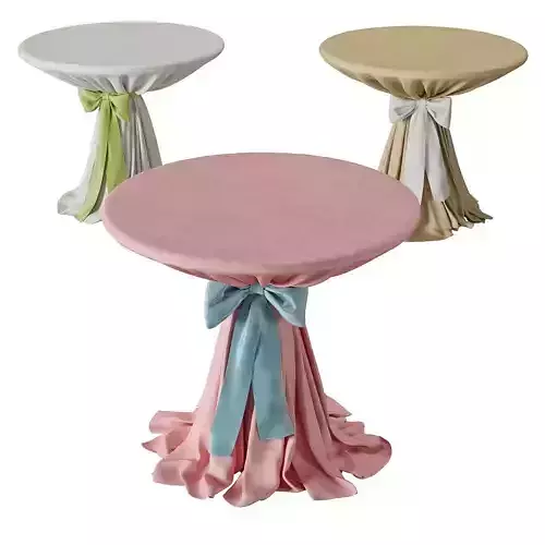 Banquet tables with bow Low-poly 3D model