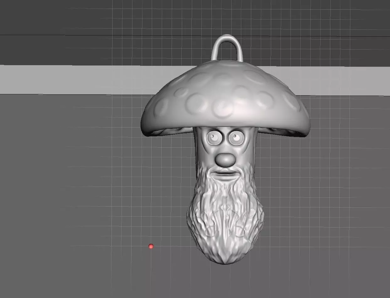 mushroom keychain 3D print model_0