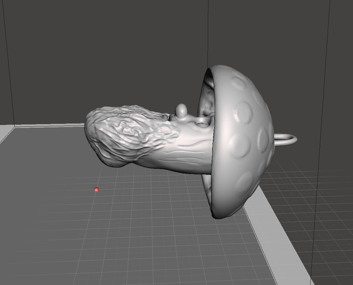 mushroom keychain 3D print model_1