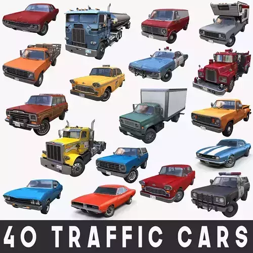 70s traffic cars collection 