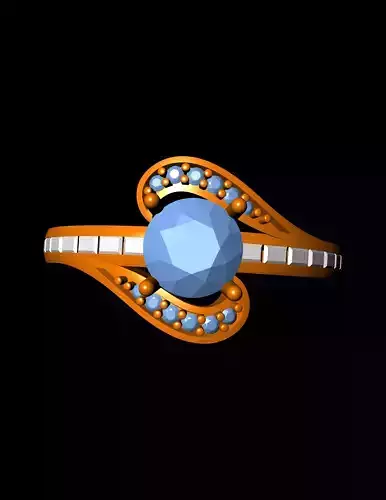 Diamond Solitaire Ring Jewellery for Women 3D print model