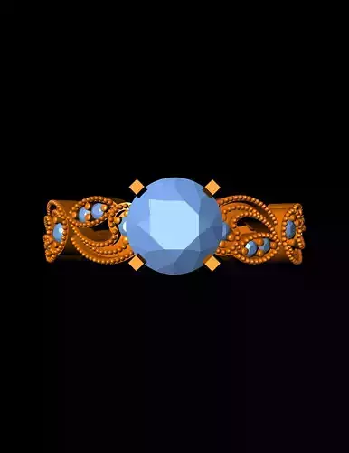 Diamond Solitaire Ring Jewellery for Women 3D print model