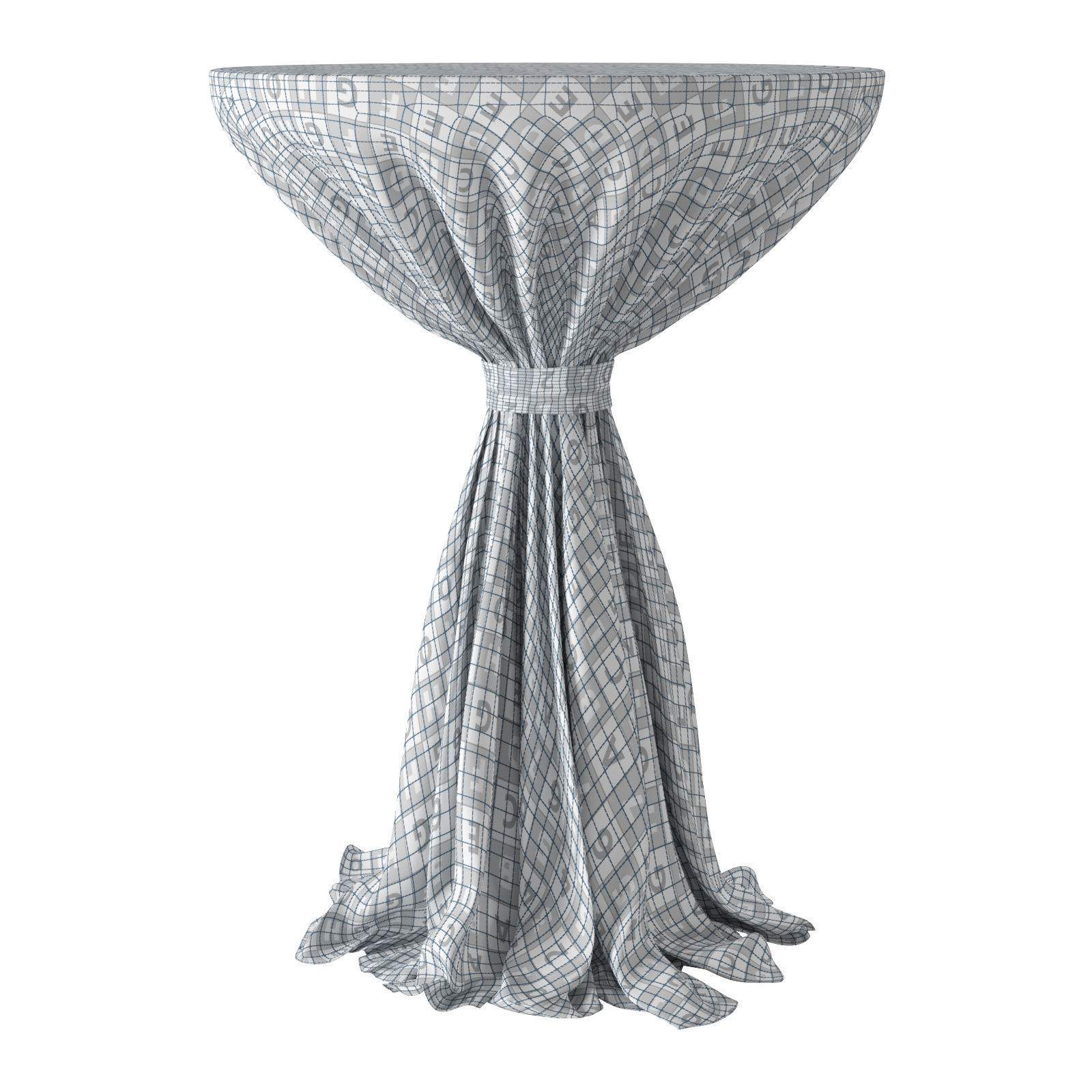 Cocktail table with tablecloth Low-poly 3D model_10