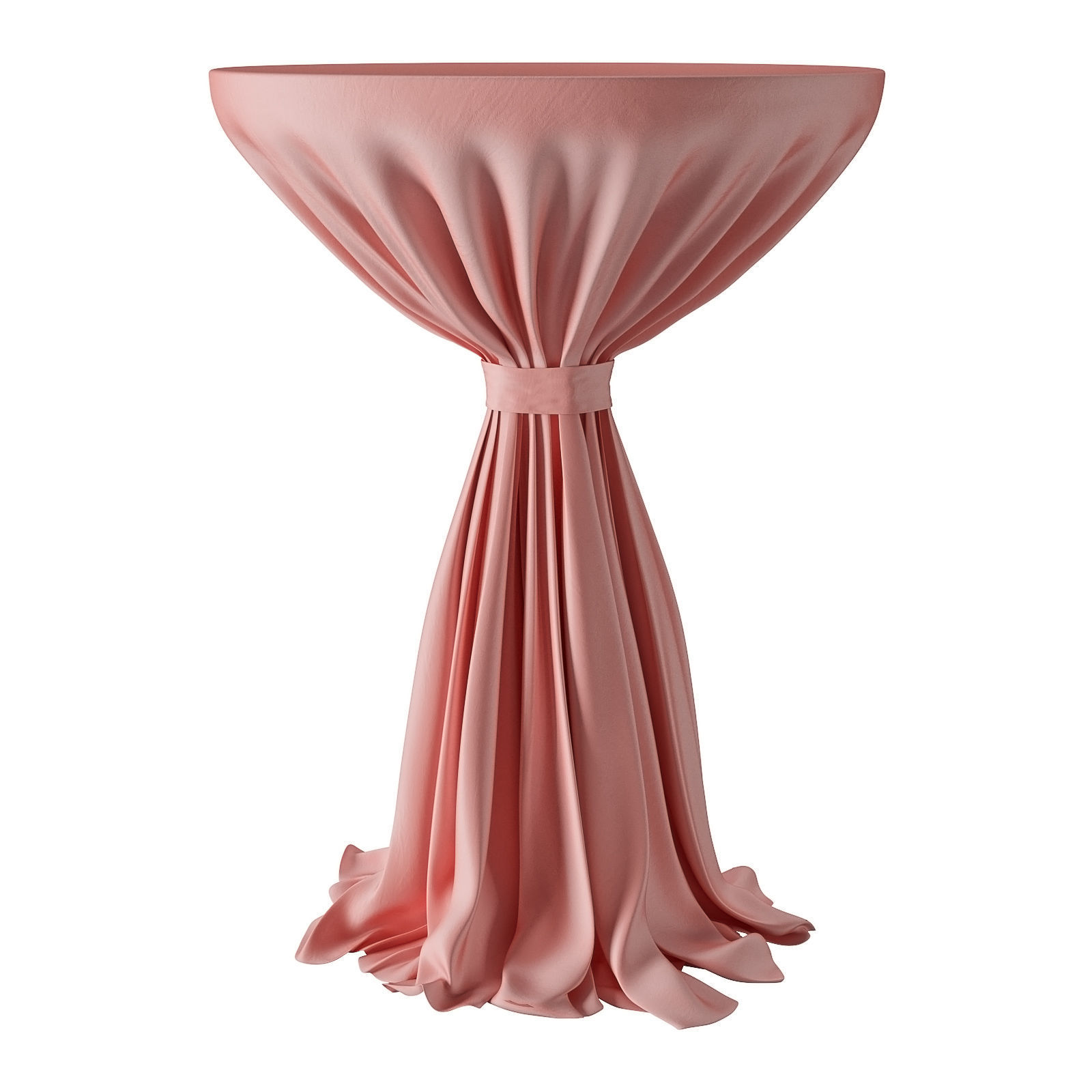 Cocktail table with tablecloth Low-poly 3D model_6