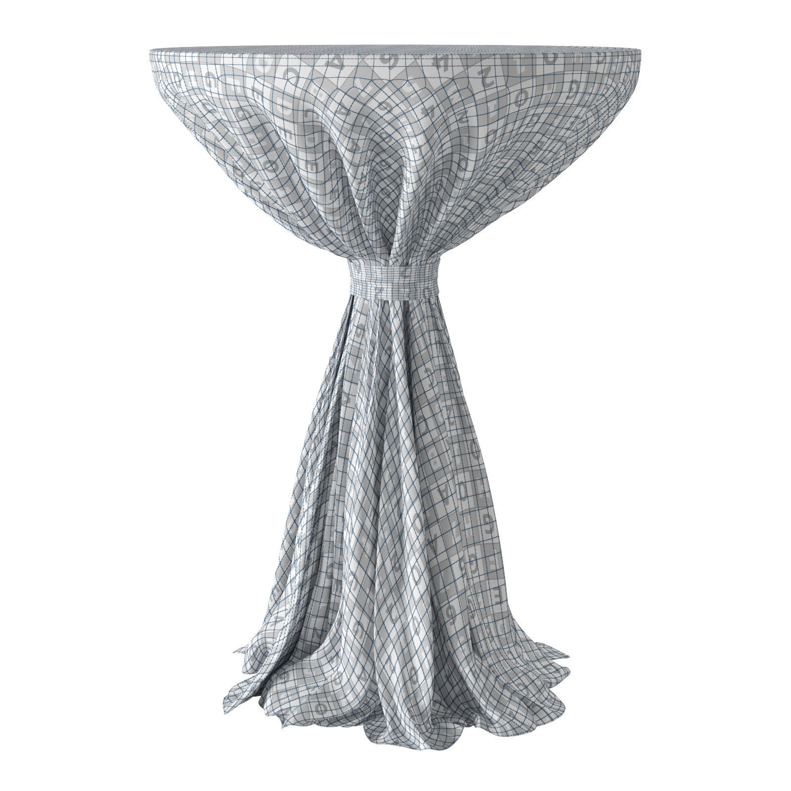 Cocktail table with tablecloth Low-poly 3D model_12