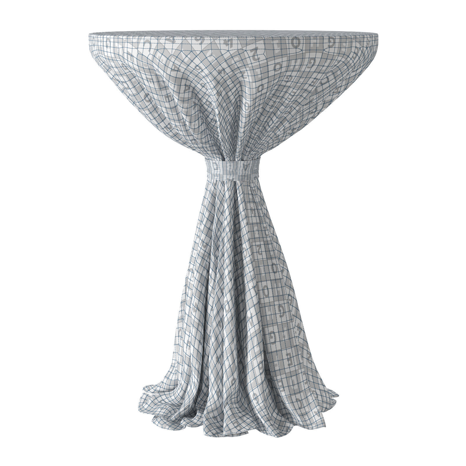 Cocktail table with tablecloth Low-poly 3D model_8
