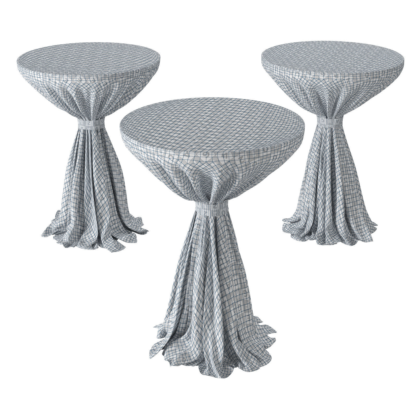 Cocktail table with tablecloth Low-poly 3D model_13