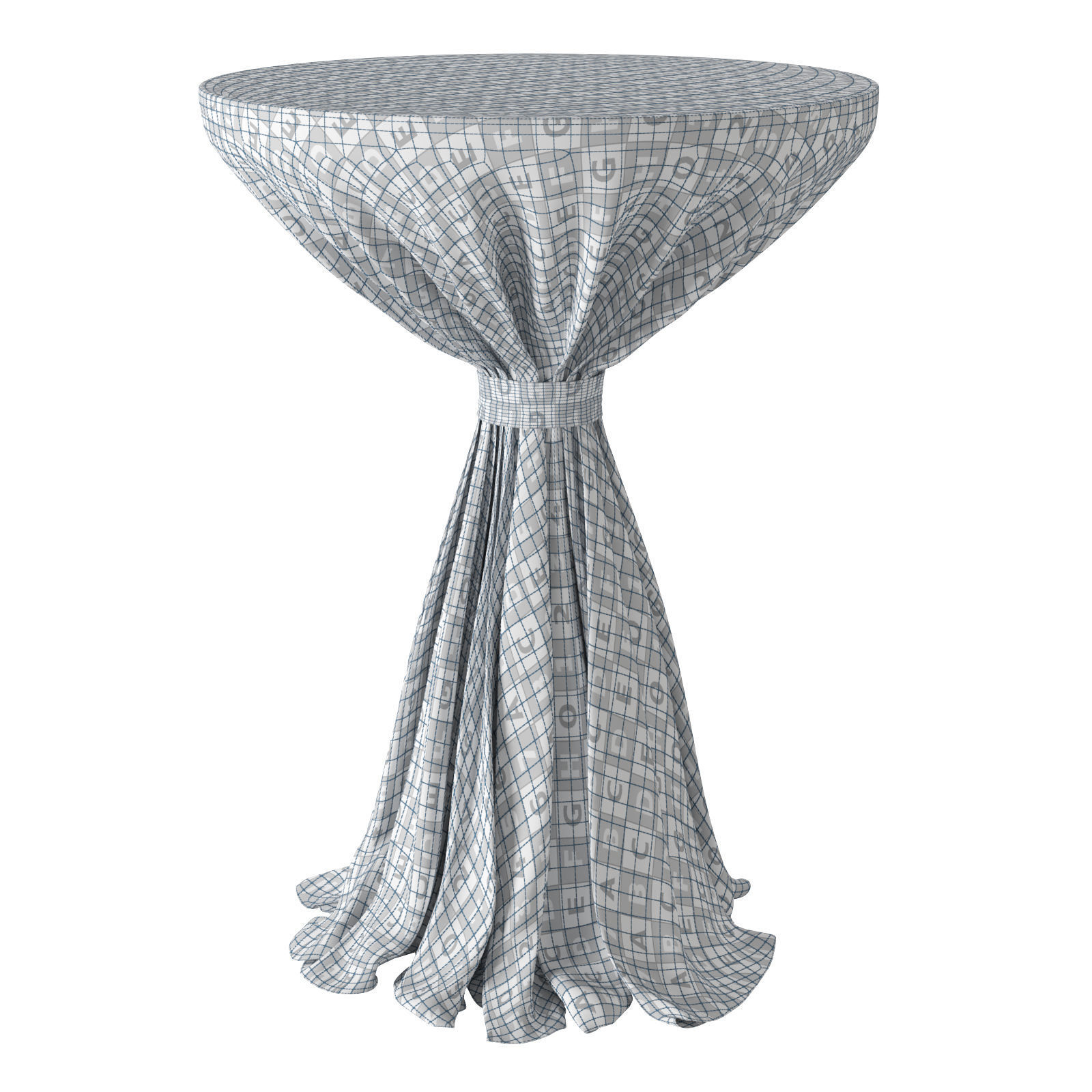 Cocktail table with tablecloth Low-poly 3D model_11