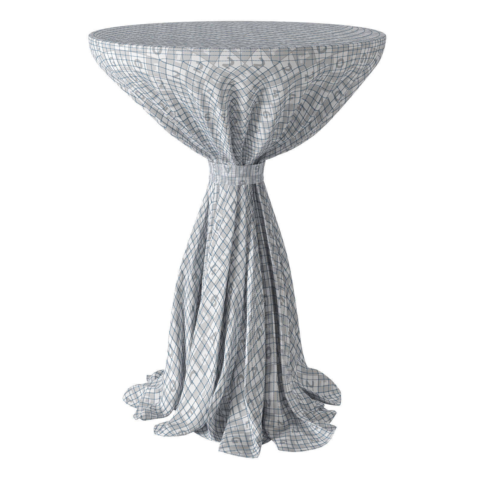 Cocktail table with tablecloth Low-poly 3D model_9