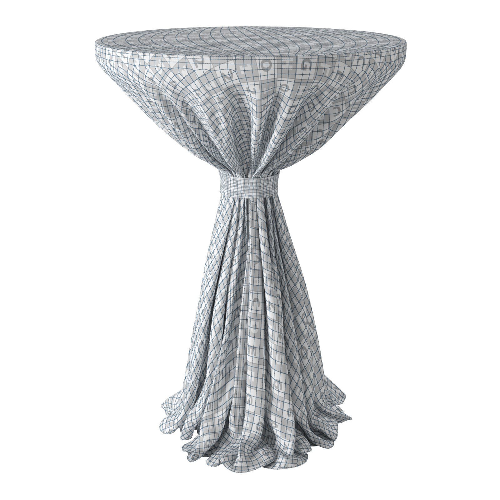 Cocktail table with tablecloth Low-poly 3D model_7