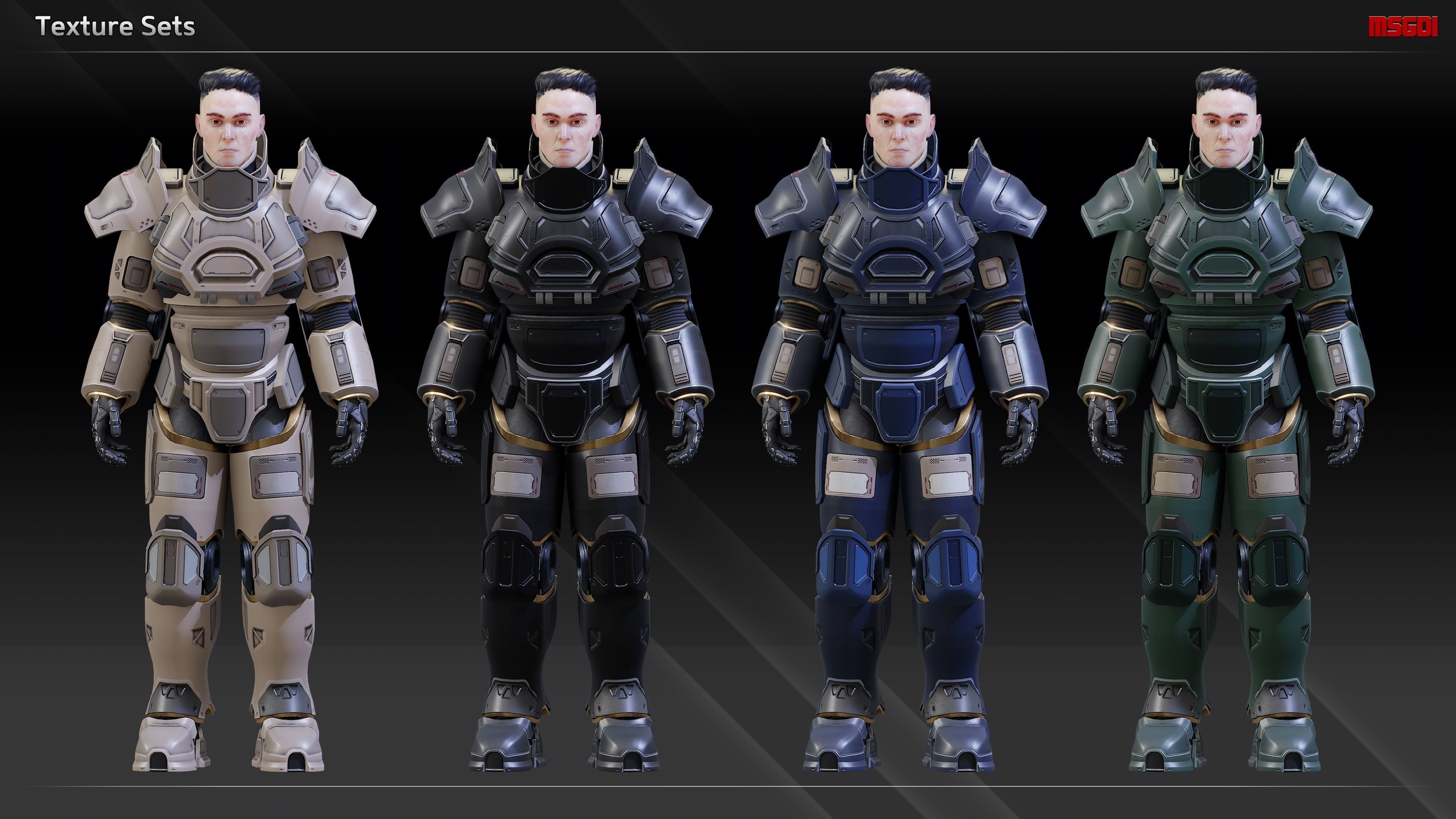 Scifi Heavy Soldier Max Low-poly 3D model_16