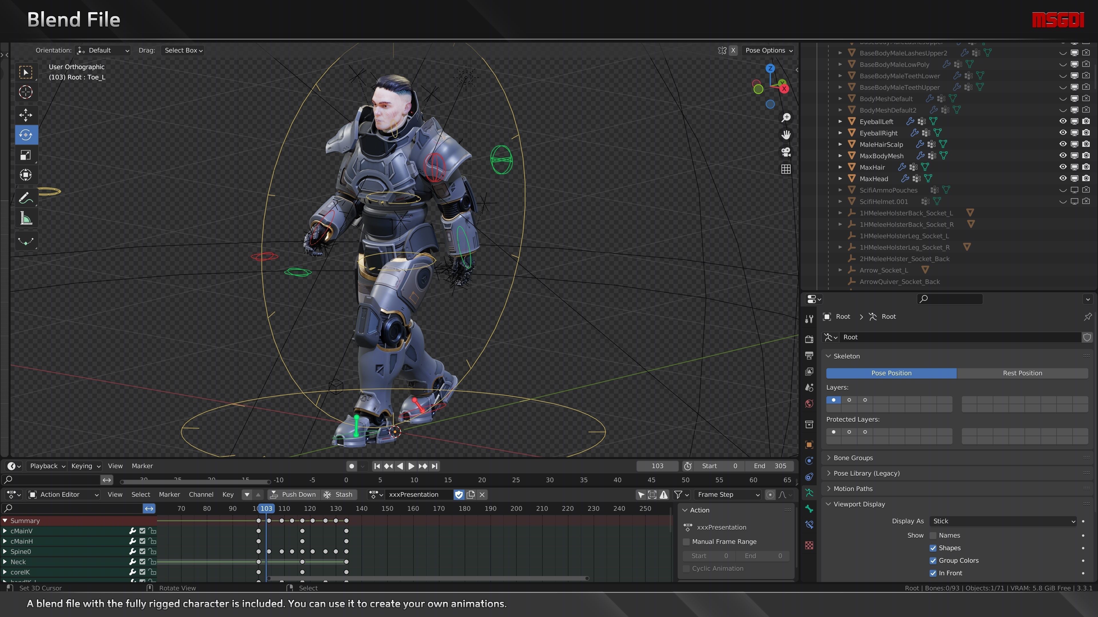 Scifi Heavy Soldier Max Low-poly 3D model_5