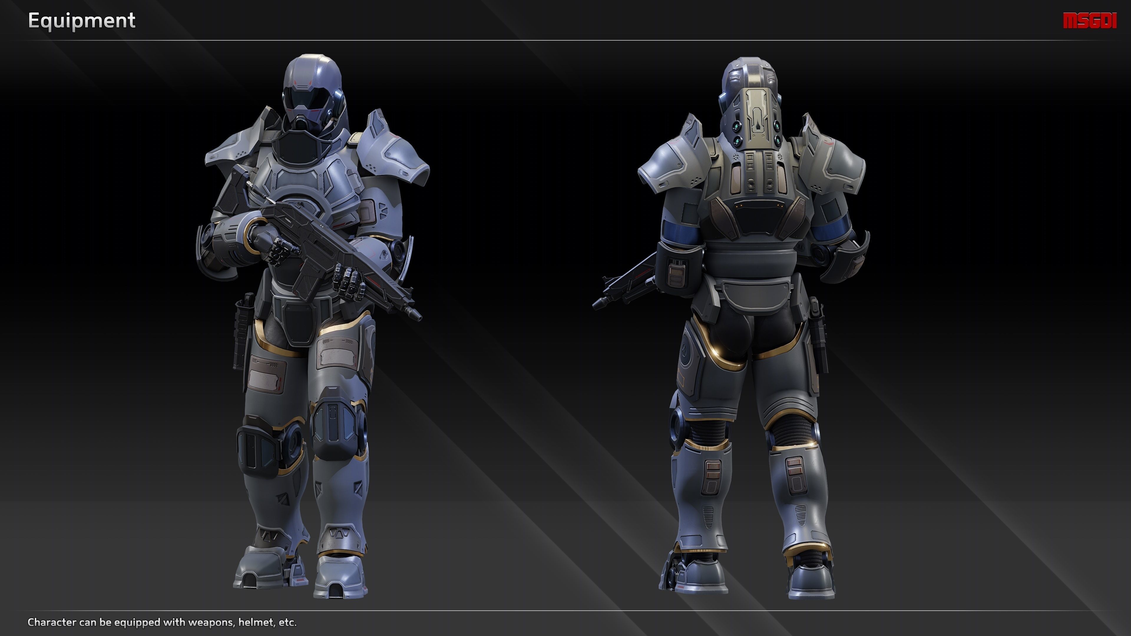 Scifi Heavy Soldier Max Low-poly 3D model_14