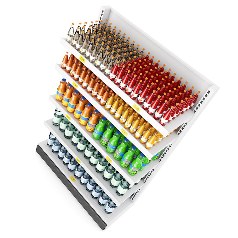 Supermarket Shelf 3D model_1