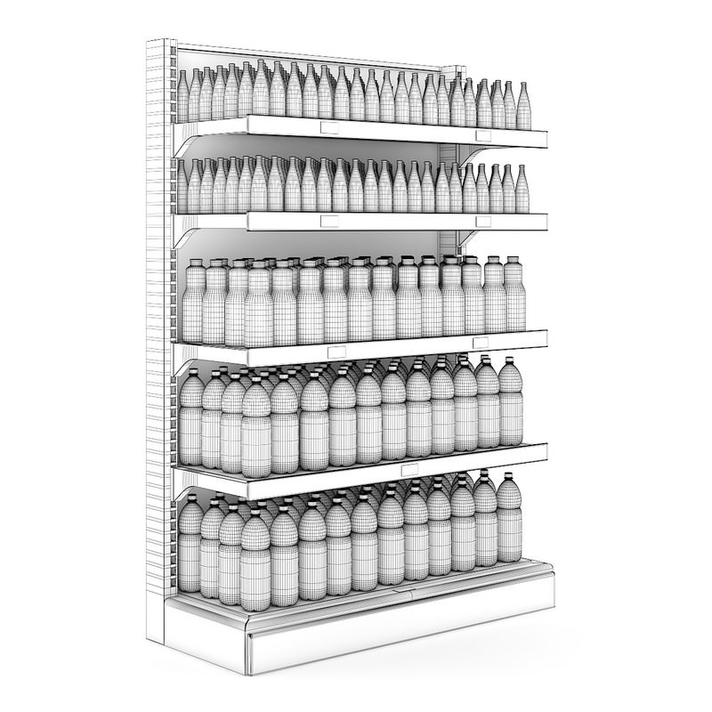Supermarket Shelf 3D model_3