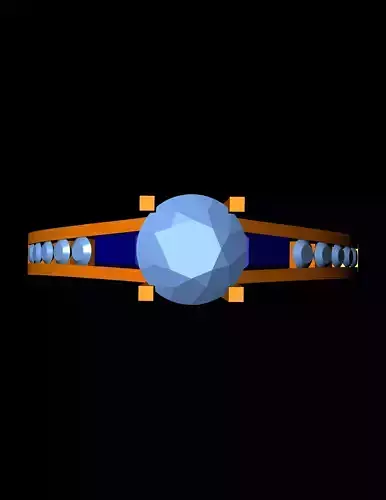 Diamond Solitaire Ring Jewellery for Women 3D print model