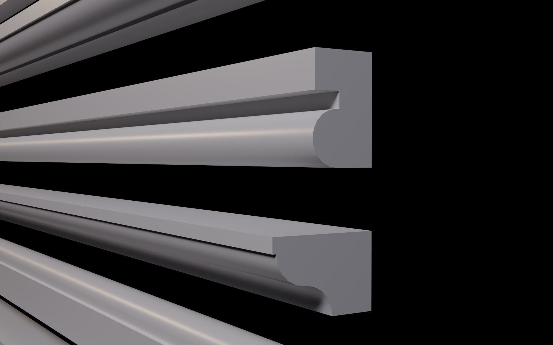 Moldings Collection 3 - 20 classical moldings profiles Low-poly 3D model_9