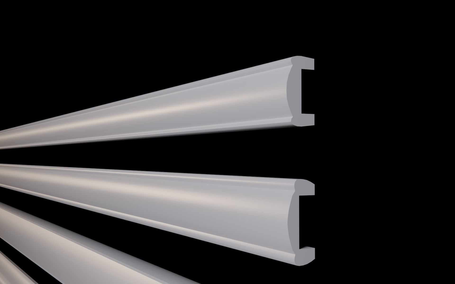 Moldings Collection 3 - 20 classical moldings profiles Low-poly 3D model_5