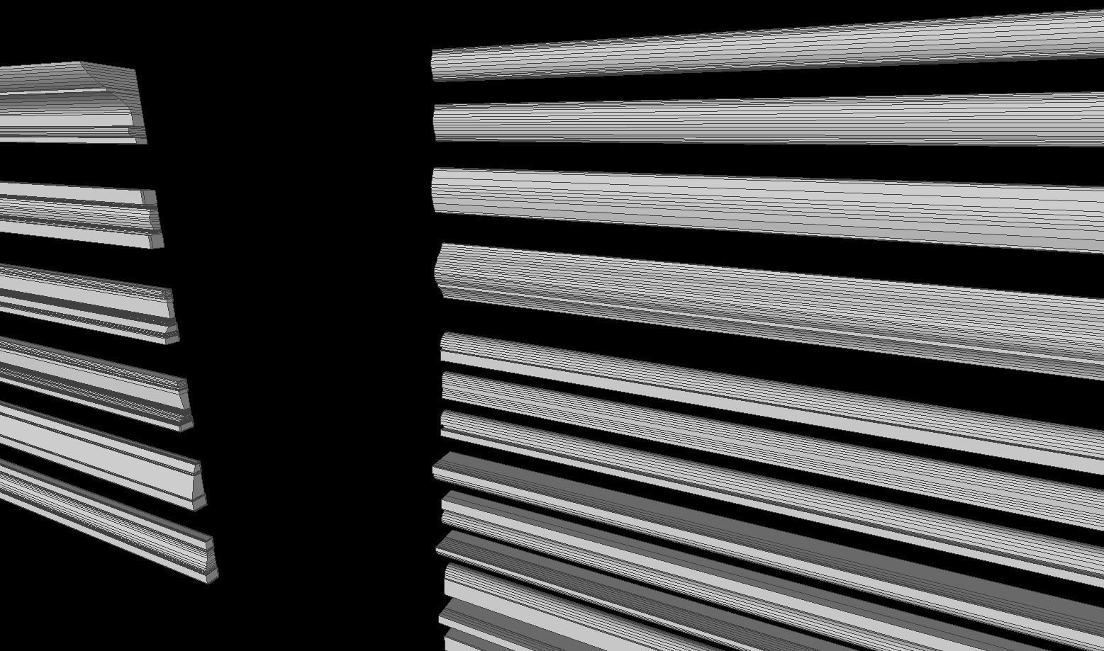 Moldings Collection 3 - 20 classical moldings profiles Low-poly 3D model_17