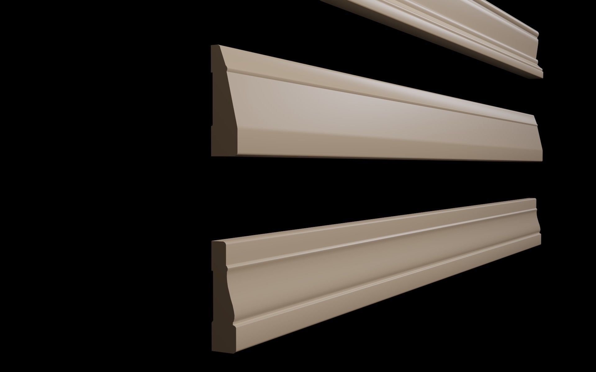 Moldings Collection 3 - 20 classical moldings profiles Low-poly 3D model_4